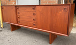 REFINISHED Mid Century Modern Teak Sideboard Credenza 6ft narrow, perfect 1