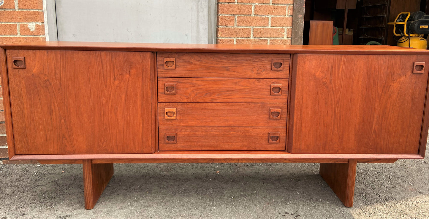 REFINISHED Mid Century Modern Teak Sideboard Credenza 6ft narrow, perfect