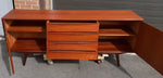 REFINISHED Danish MCM Teak sideboard Credenza TV Console 6 ft, narrow, PERFECT 7
