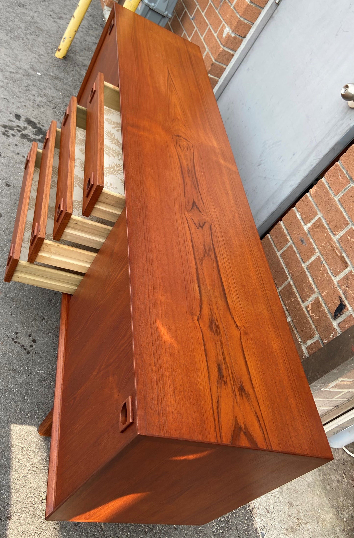 REFINISHED Mid Century Modern Teak Sideboard Credenza 6ft narrow, perfect