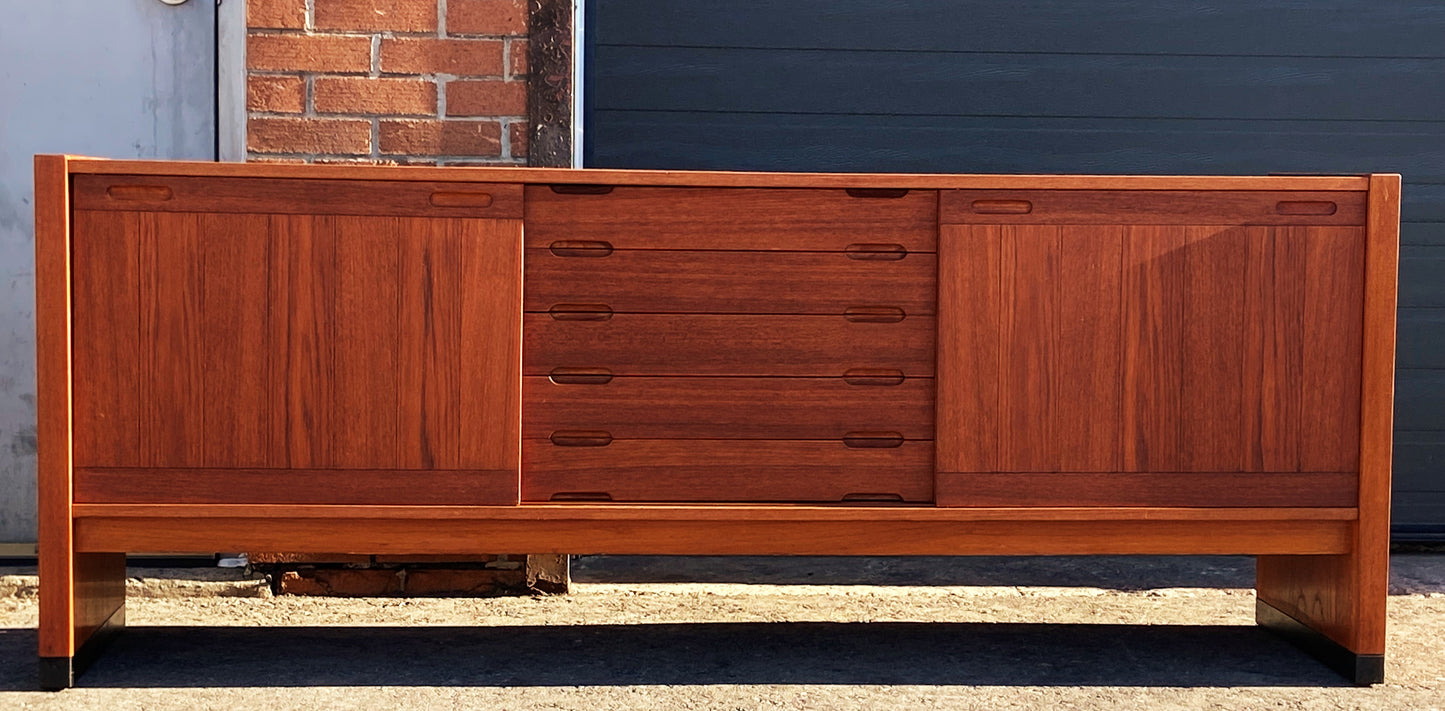 REFINISHED Danish Mid Century Modern Teak Sideboard by Dyrlund, Perfect