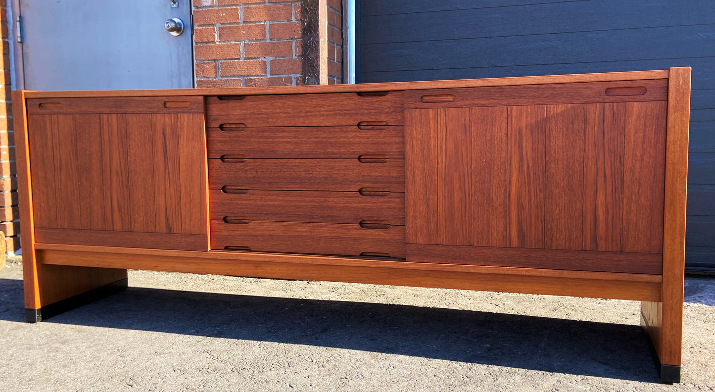 REFINISHED Danish Mid Century Modern Teak Sideboard by Dyrlund, Perfect