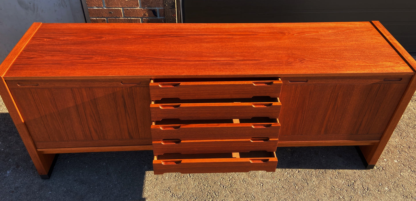 REFINISHED Danish Mid Century Modern Teak Sideboard by Dyrlund, Perfect