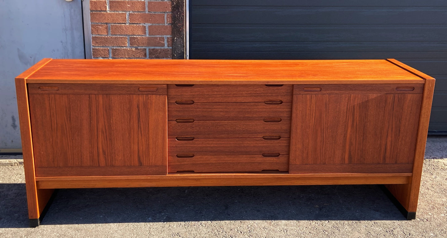 REFINISHED Danish Mid Century Modern Teak Sideboard by Dyrlund, Perfect