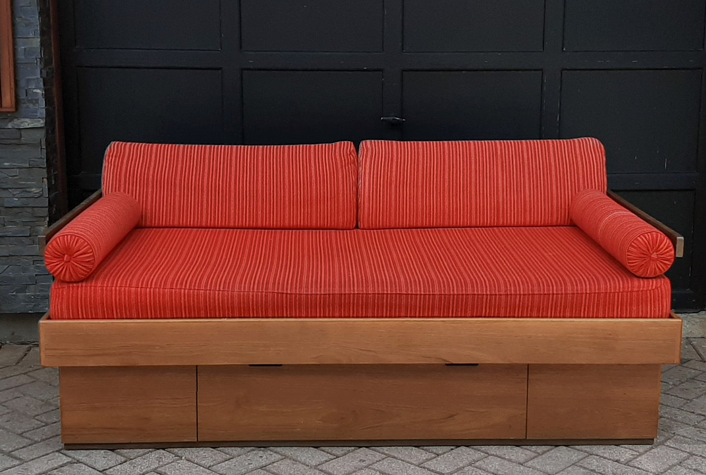 REFINISHED MCM Teak Daybed with storage drawer, PERFECT