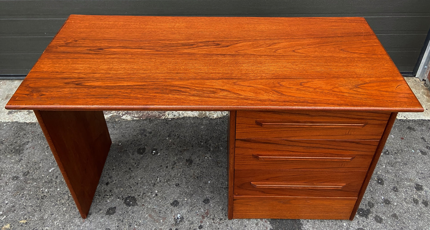 REFINISHED Mid Century Modern Teak Desk.