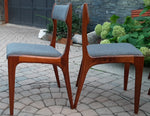 4 MCM Teak Chairs REFINISHED REUPHOLSTERED 1