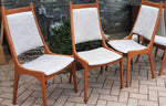 Set of 6 MCM Teak Chairs, RESTORED REUPHOLSTERED in KNOLL stain resistant fabric 9