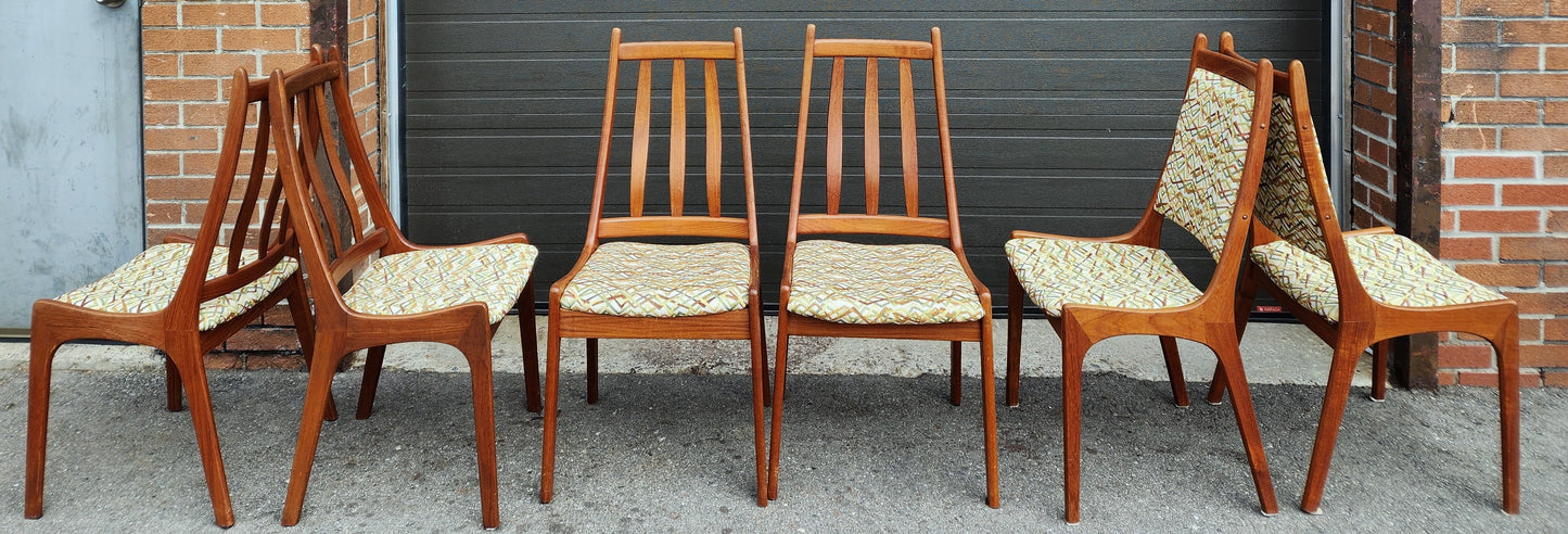 6 Mid Century Modern Teak Dining Chairs Nordic