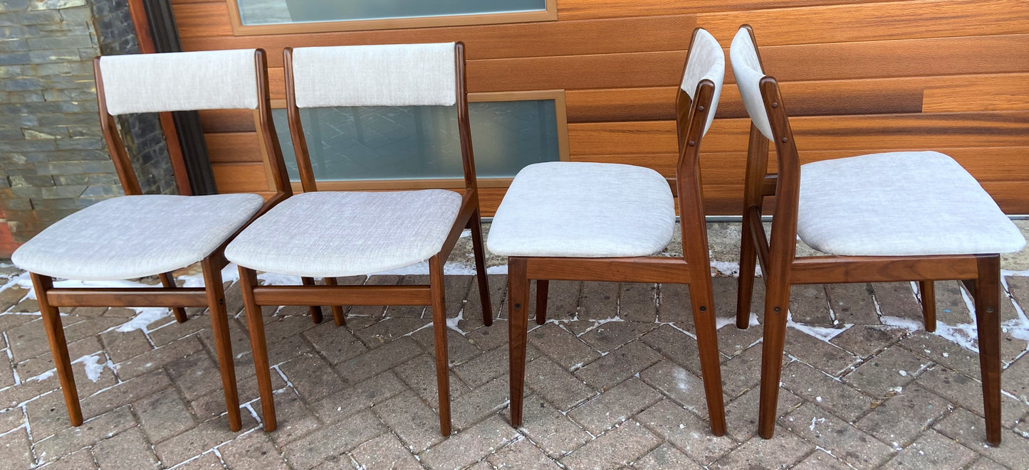 4 RESTORED REUPHOLSTERED in Knoll fabric Danish Mid Century Modern Teak Chairs