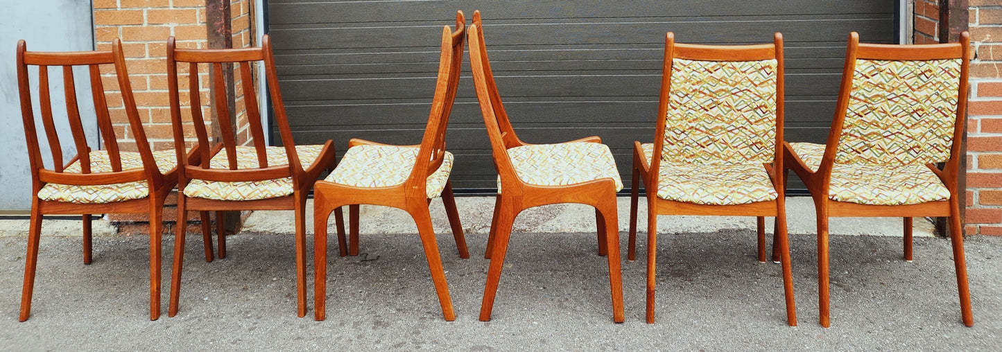 6 Mid Century Modern Teak Dining Chairs Nordic