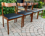 4 REFINISHED REUPHOLSTERED Danish Mid Century Modern Teak Chairs, Moller style 2