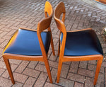 4 RESTORED Danish Mid Century Modern Teak Chairs, Moller style 2