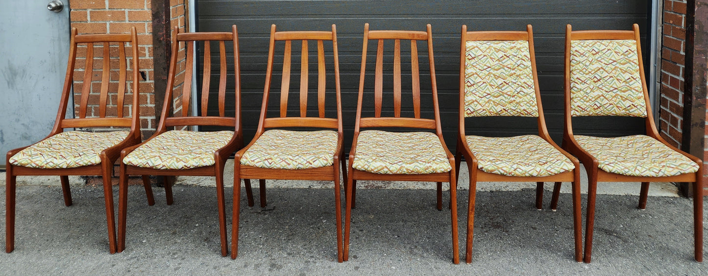 6 Mid Century Modern Teak Dining Chairs Nordic