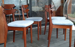 4 REFINISHED Danish MCM teak chairs, REUPHOLSTERED in wool mohair, PERFECT 3