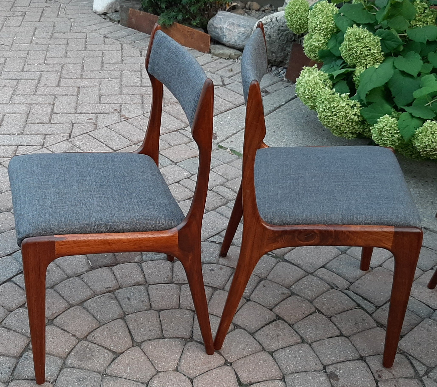 4 MCM Teak Chairs REFINISHED REUPHOLSTERED