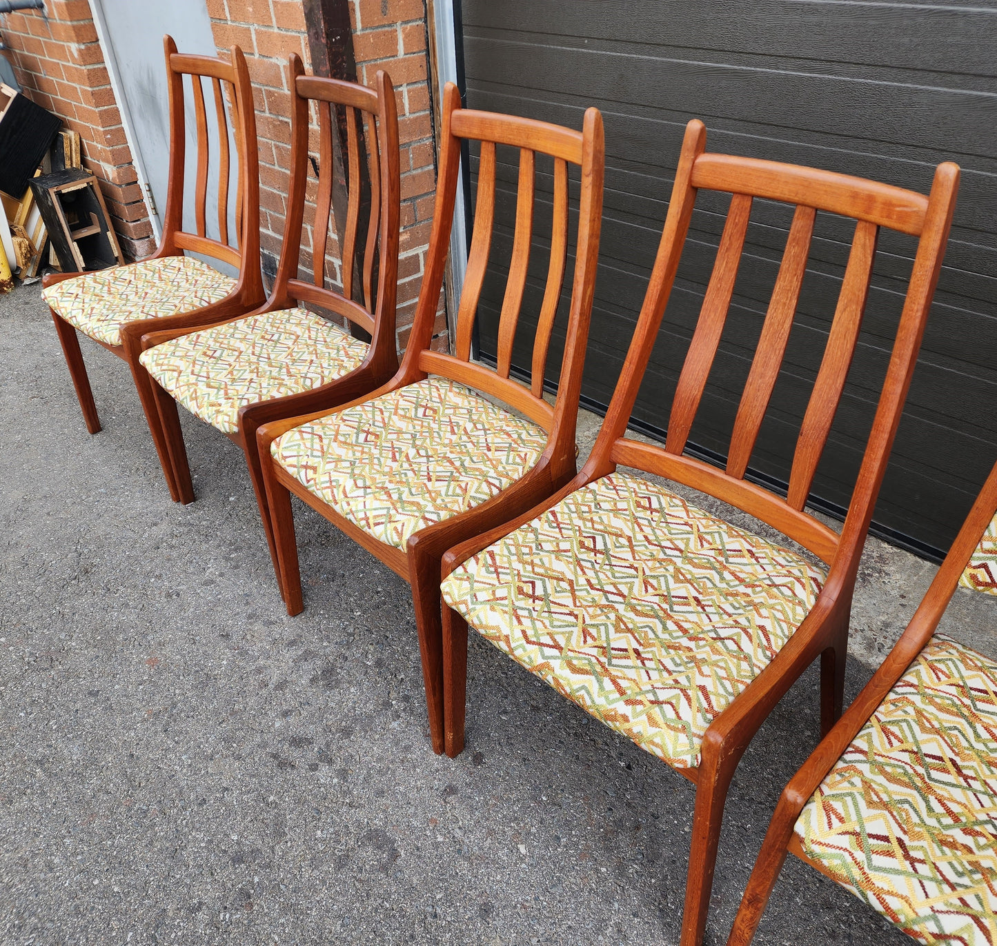 6 Mid Century Modern Teak Dining Chairs Nordic