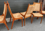6 RESTORED Mid Century Modern Teak Chairs High Back 5