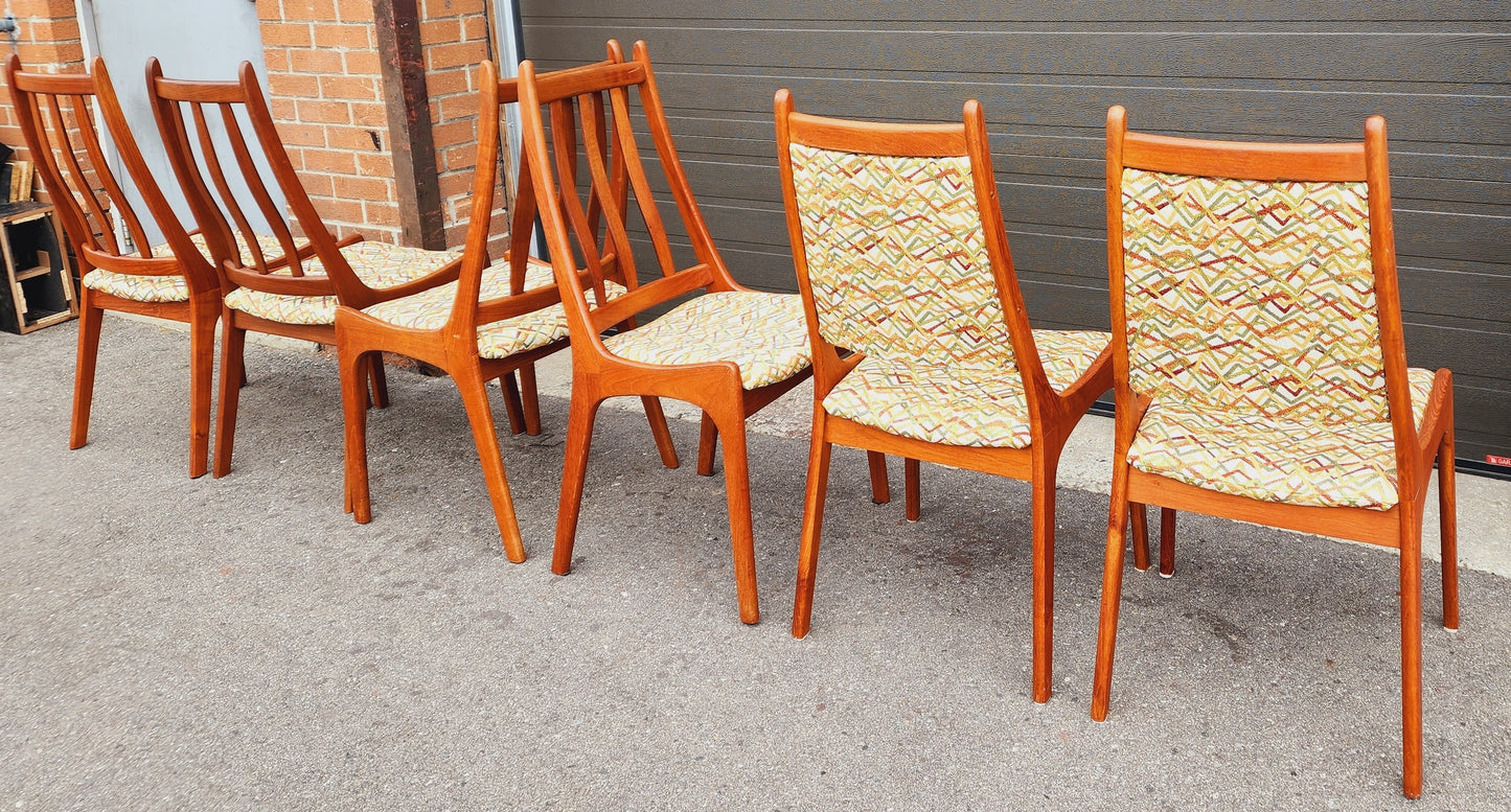 6 Mid Century Modern Teak Dining Chairs Nordic