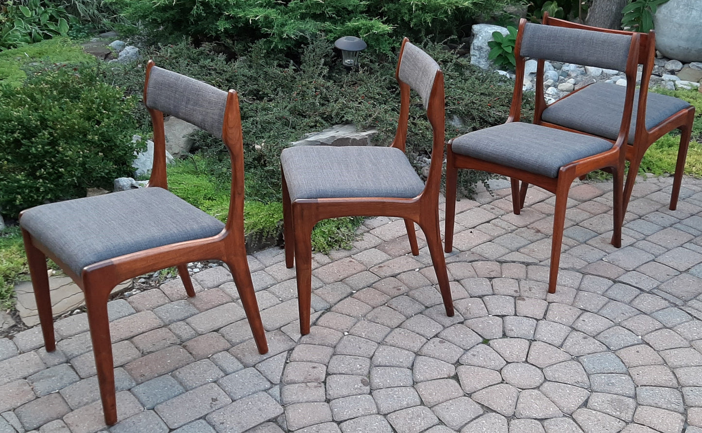 4 MCM Teak Chairs REFINISHED REUPHOLSTERED