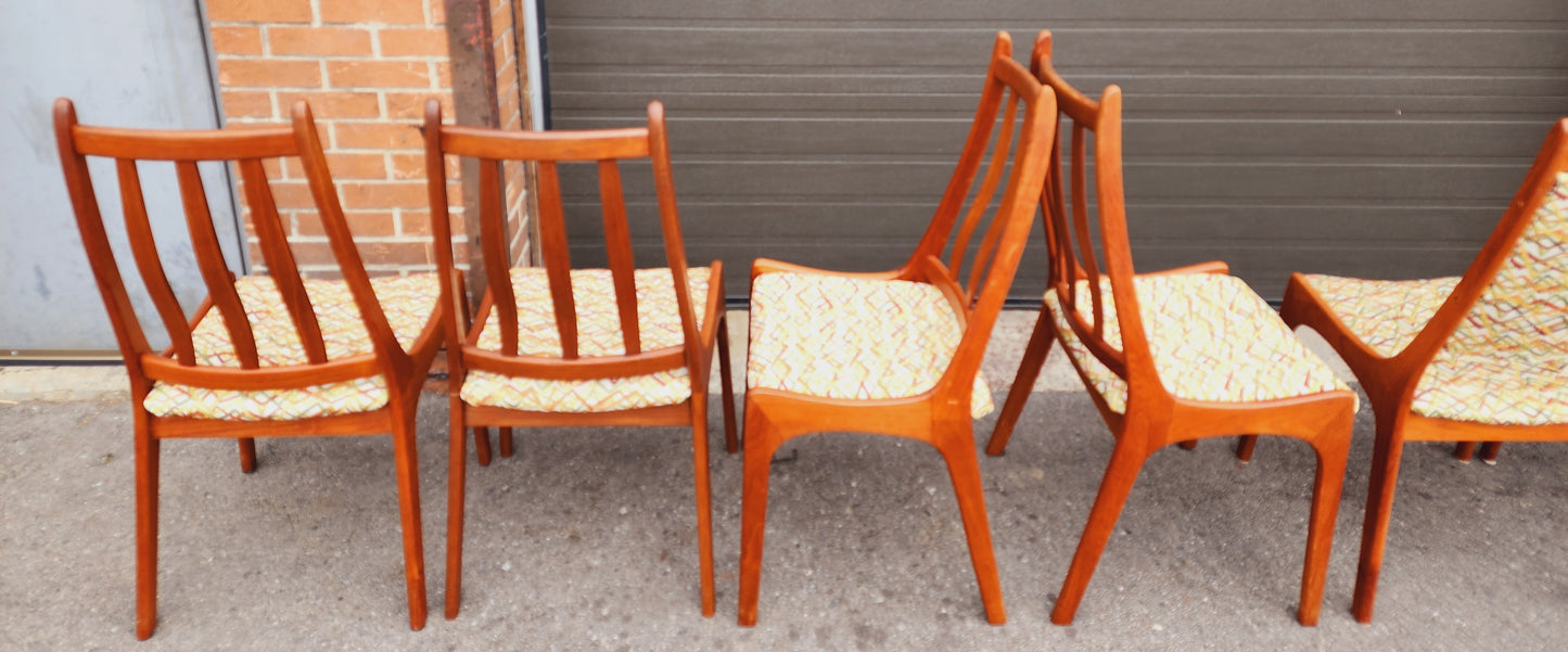 6 Mid Century Modern Teak Dining Chairs Nordic