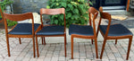 4 REFINISHED REUPHOLSTERED Danish Mid Century Modern Teak Chairs, Moller style 6