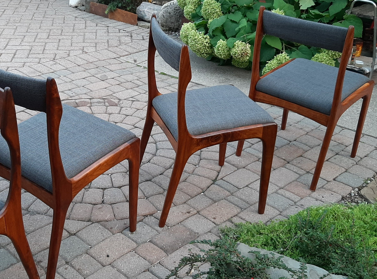 4 MCM Teak Chairs REFINISHED REUPHOLSTERED