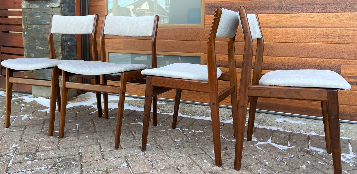 4 RESTORED REUPHOLSTERED in Knoll fabric Danish Mid Century Modern Teak Chairs