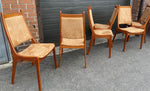 6 RESTORED Mid Century Modern Teak Chairs High Back 7