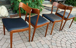 4 REFINISHED REUPHOLSTERED Danish Mid Century Modern Teak Chairs, Moller style 7