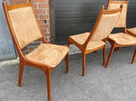 6 RESTORED Mid Century Modern Teak Chairs High Back 8