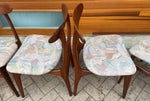 6 RESTORED Mid Century Modern Teak Chairs by Huber, PERFECT 6