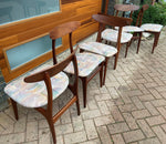 6 RESTORED Mid Century Modern Teak Chairs by Huber, PERFECT 17