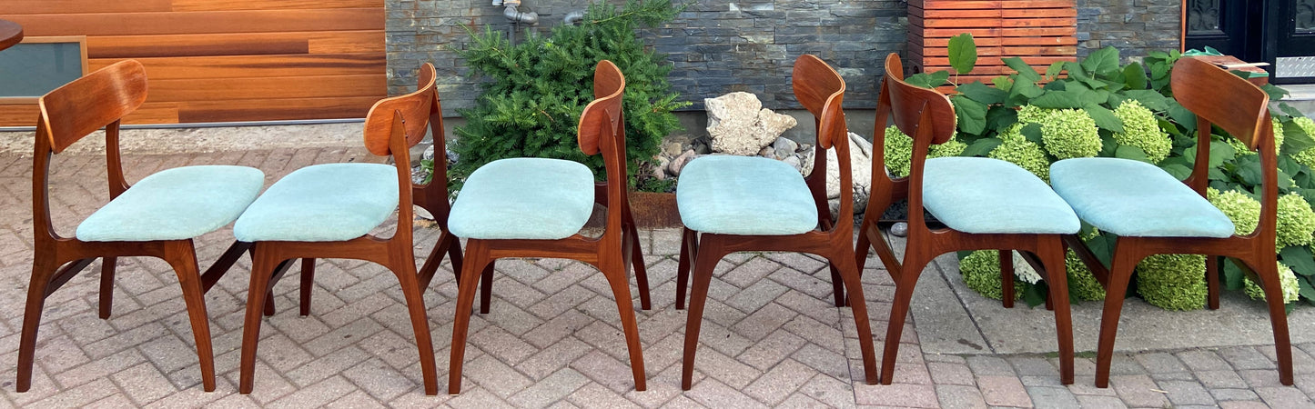 6 REFINISHED Mid Century Modern Teak Chairs by Punch Design