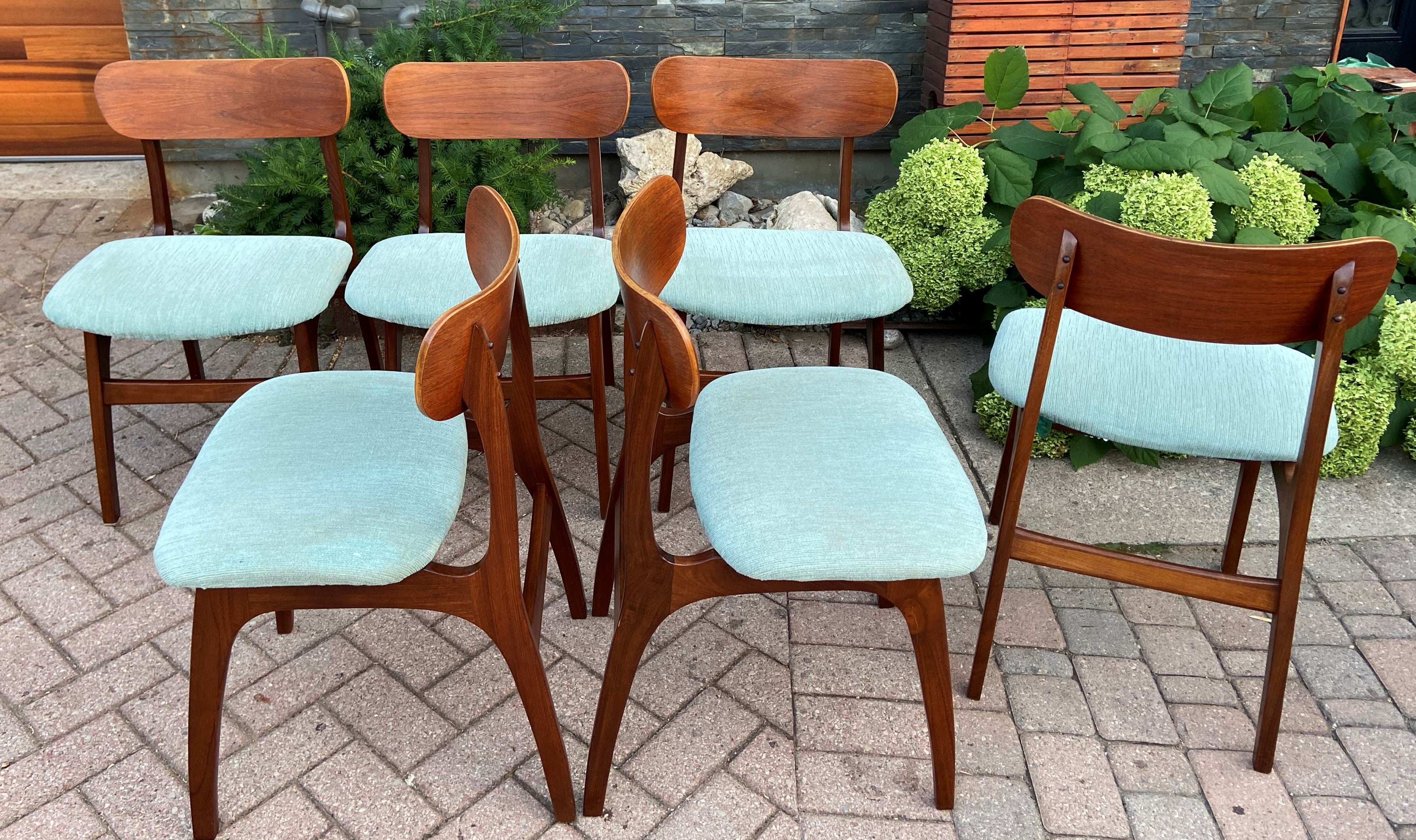 6 REFINISHED Mid Century Modern Teak Chairs by Punch Design