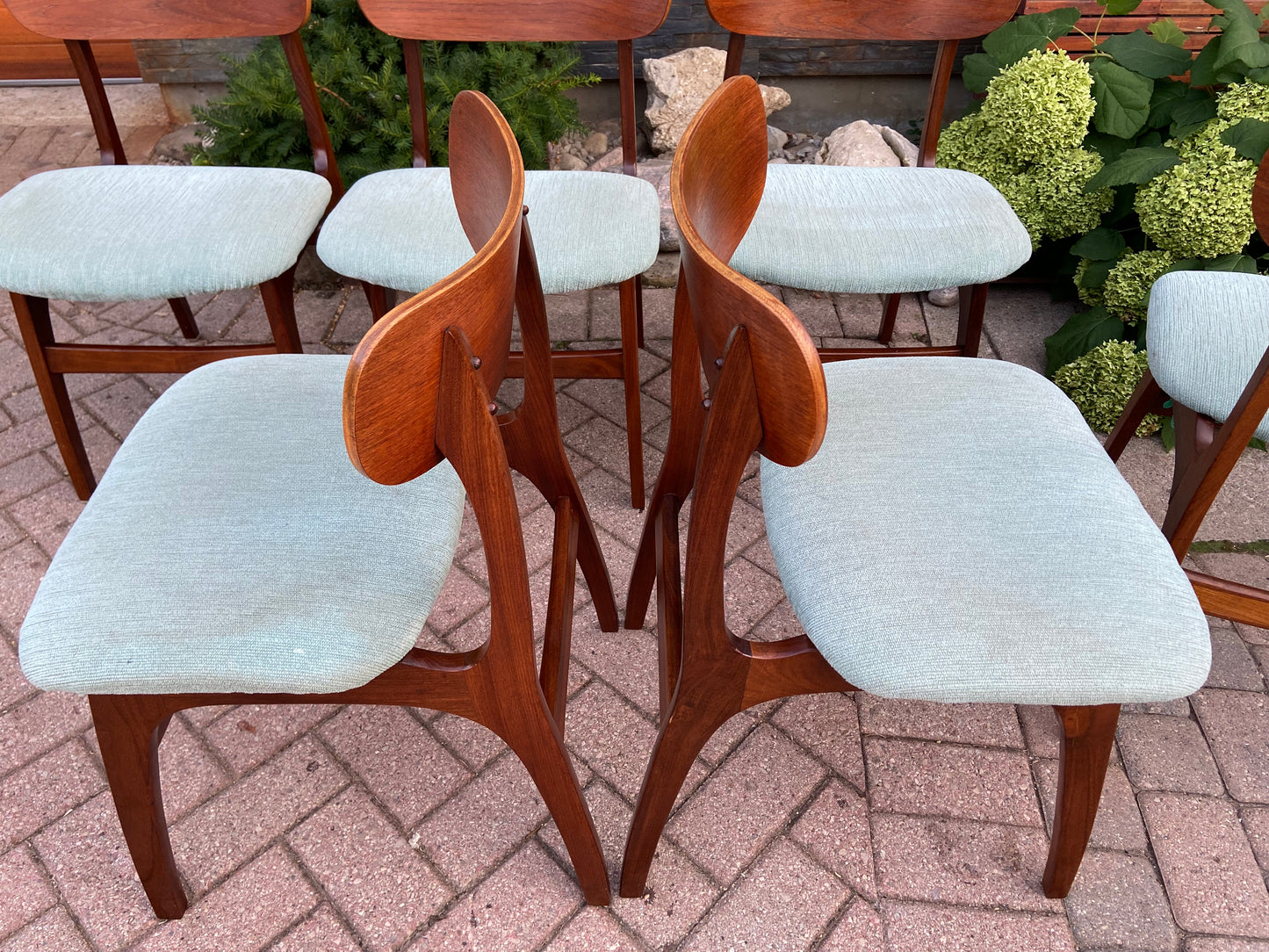 6 REFINISHED Mid Century Modern Teak Chairs by Punch Design