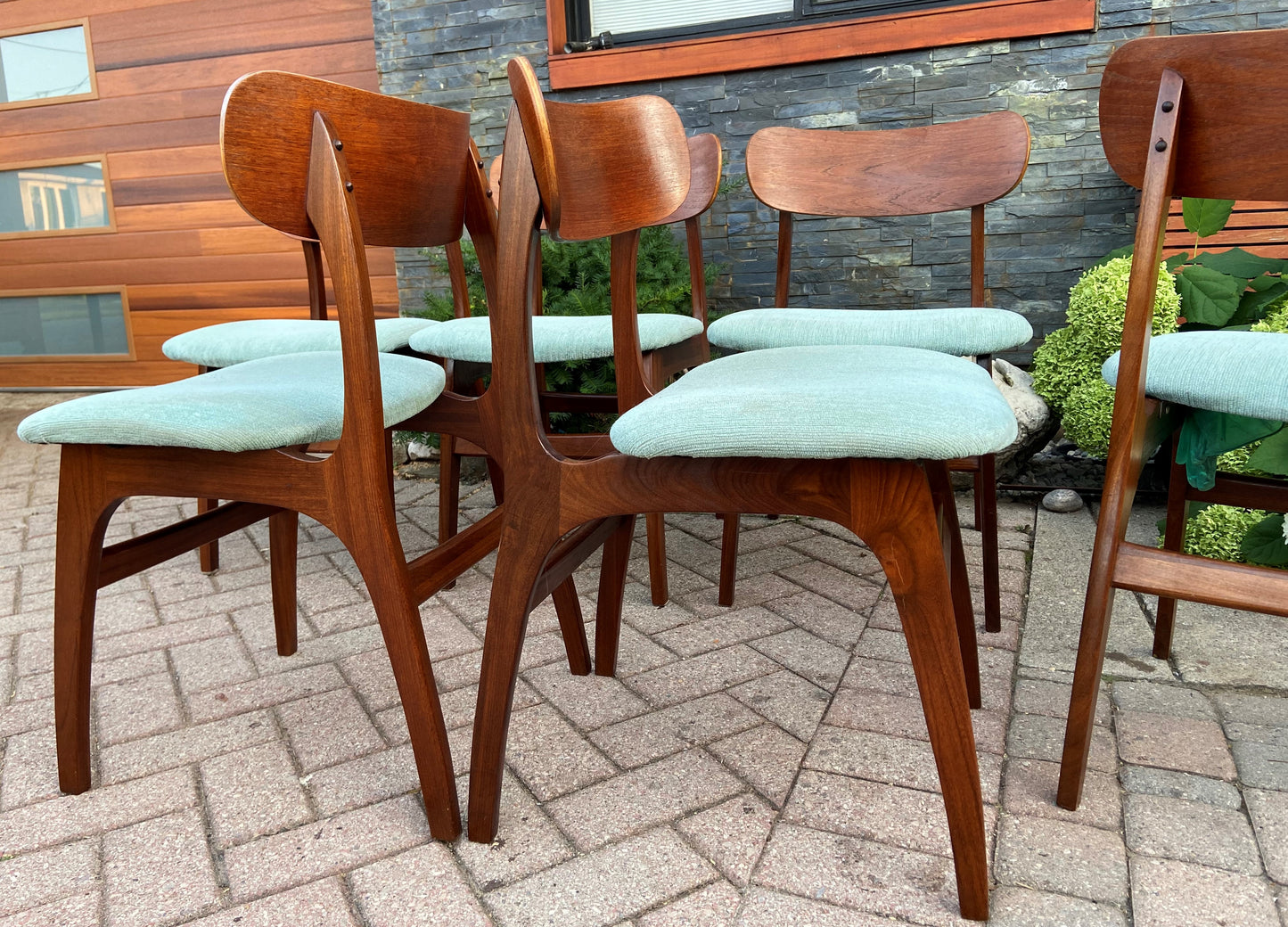 6 REFINISHED Mid Century Modern Teak Chairs by Punch Design