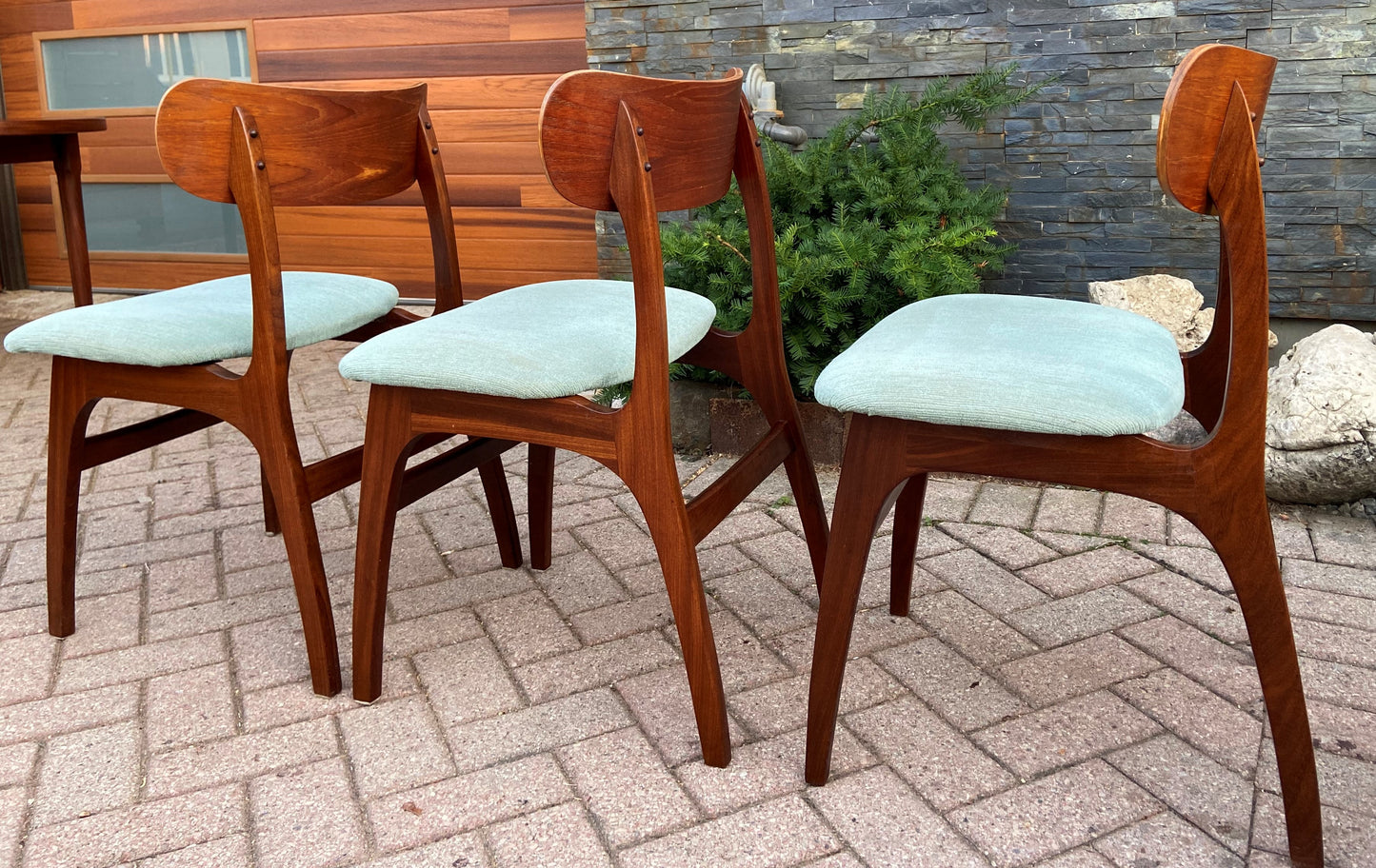 6 REFINISHED Mid Century Modern Teak Chairs by Punch Design