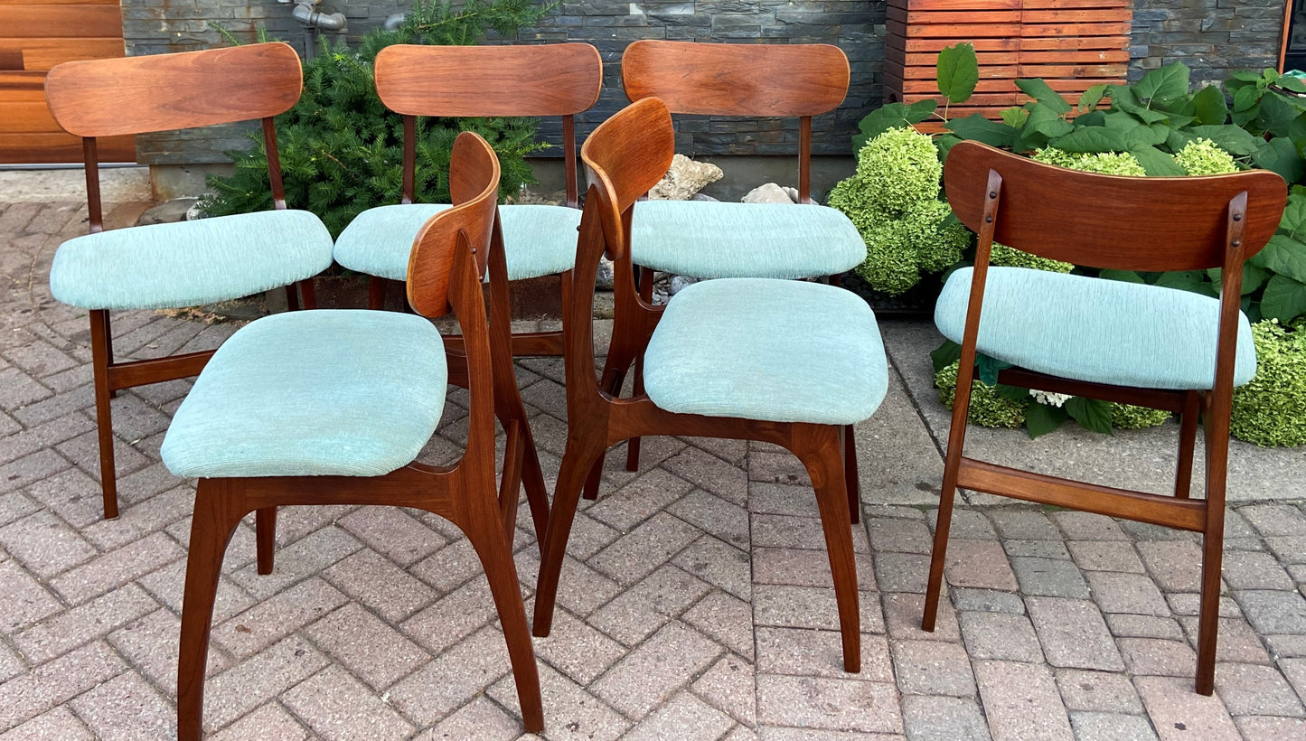 6 REFINISHED Mid Century Modern Teak Chairs by Punch Design