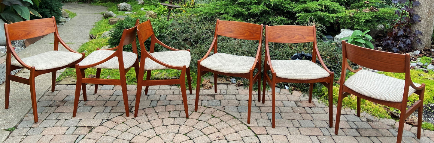 6 RESTORED Danish MCM Teak Chairs by Vestervig Eriksen for Brdr Tromborg’s Møbelfabrik