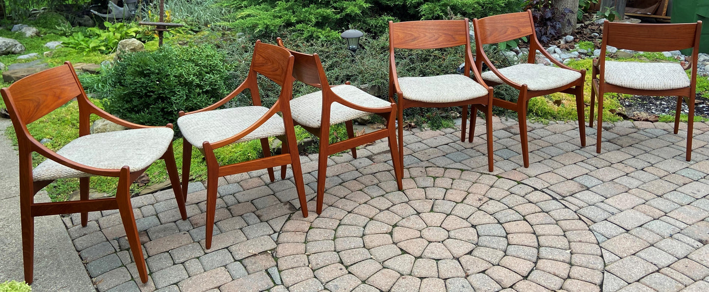 6 RESTORED Danish MCM Teak Chairs by Vestervig Eriksen for Brdr Tromborg’s Møbelfabrik