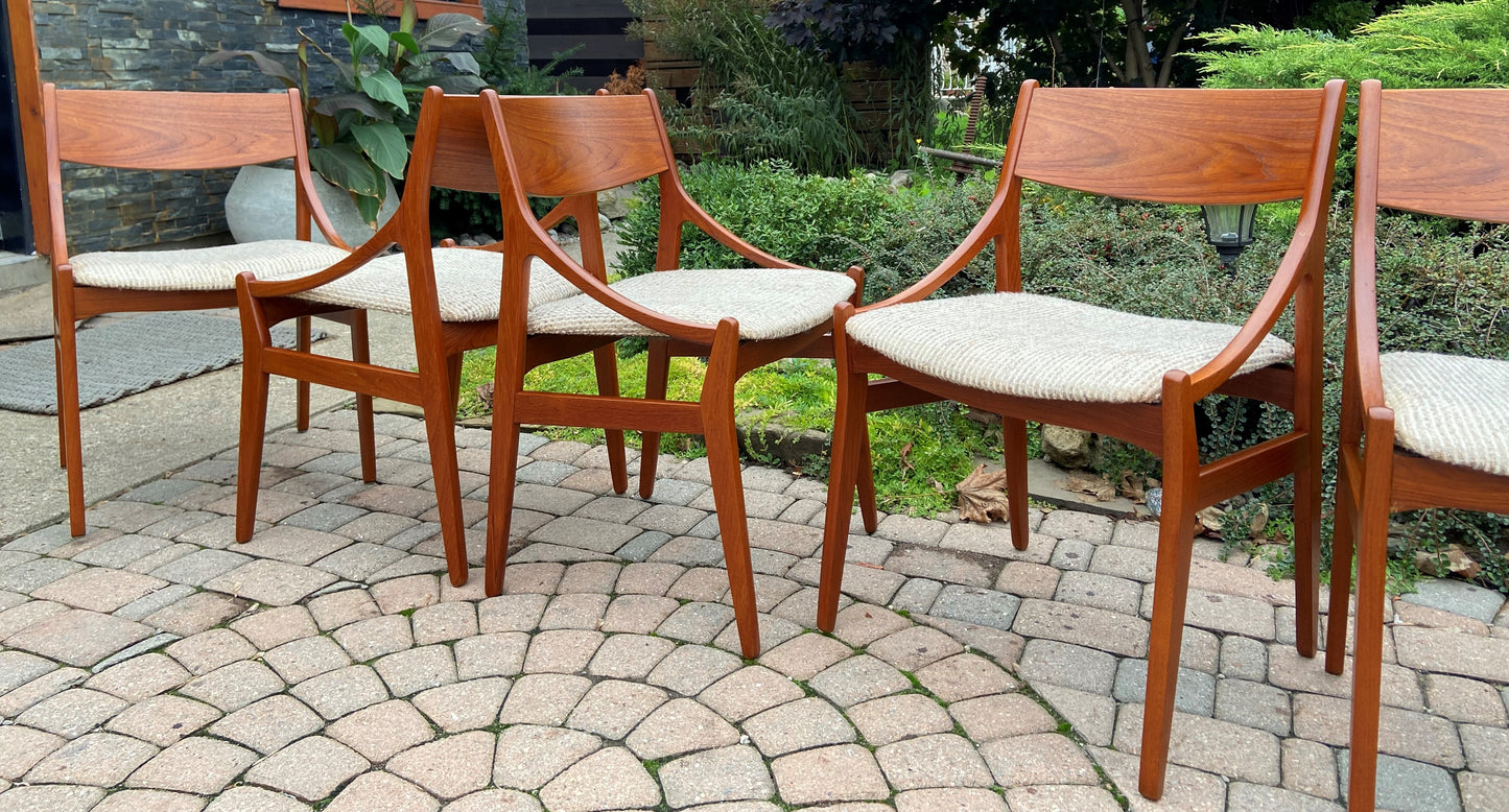 6 RESTORED Danish MCM Teak Chairs by Vestervig Eriksen for Brdr Tromborg’s Møbelfabrik