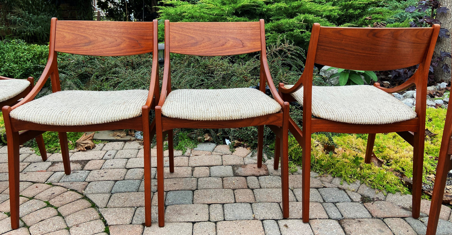 6 RESTORED Danish MCM Teak Chairs by Vestervig Eriksen for Brdr Tromborg’s Møbelfabrik