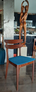 Single REFINISHED will be REUPHOLSTERED Mid Century Modern Solid Teak Chair 5