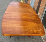 RESTORED Mid Century Modern Teak Table Boat Shape w 1 Leaf 60