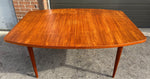 RESTORED Mid Century Modern Teak Table Boat Shape w 1 Leaf 60