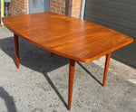 RESTORED Mid Century Modern Teak Table Boat Shape w 1 Leaf 60