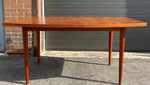 RESTORED Mid Century Modern Teak Table Boat Shape w 1 Leaf 60
