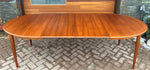REFINISHED Danish Mid Century Modern Teak Table Oval w 2 Leaves 59