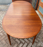 REFINISHED Danish Mid Century Modern Teak Table Oval w 2 Leaves 59